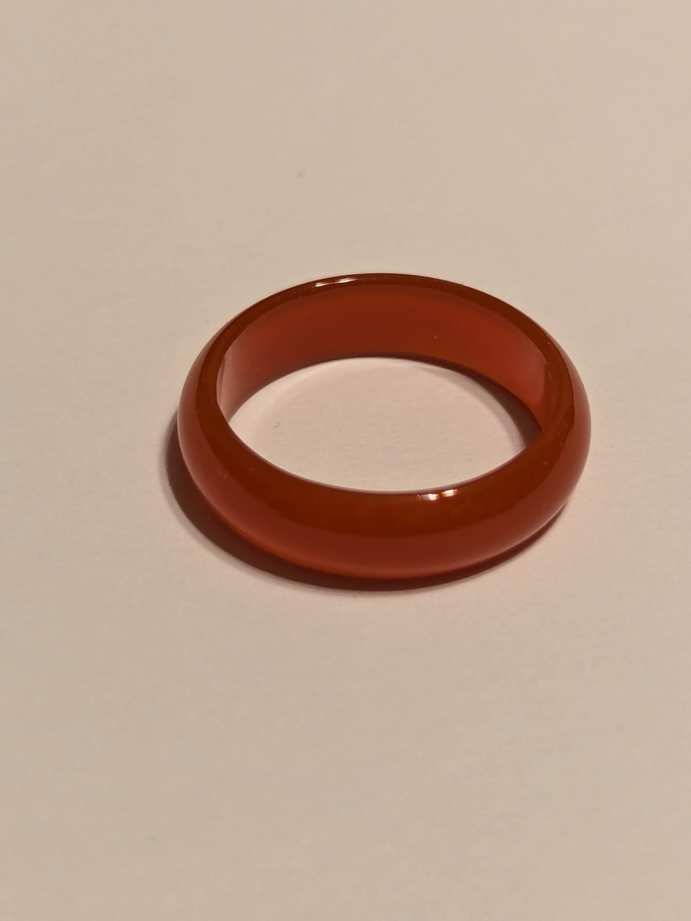 Natural Solid Carved Carnelian Agate Band Ring – Size 7
